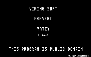Yatzy (Yahtzee) atari screenshot